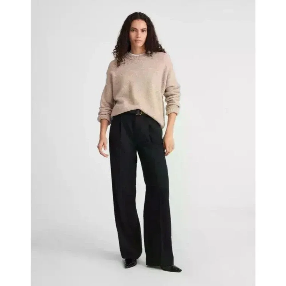 MADEWELL Slouchy Straight Pant 6 Dark Navy Stripe Dress Career Work NWT B56
